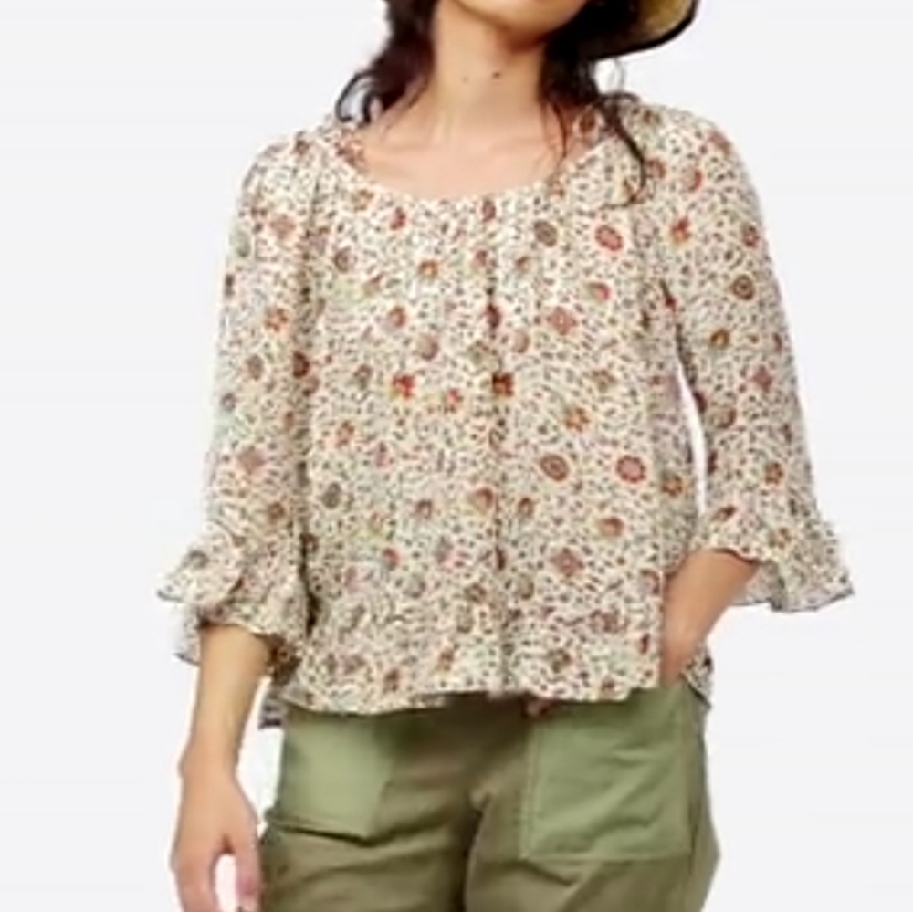 Tory Burch Printed Ruffle Blouse - Picture 4 of 7